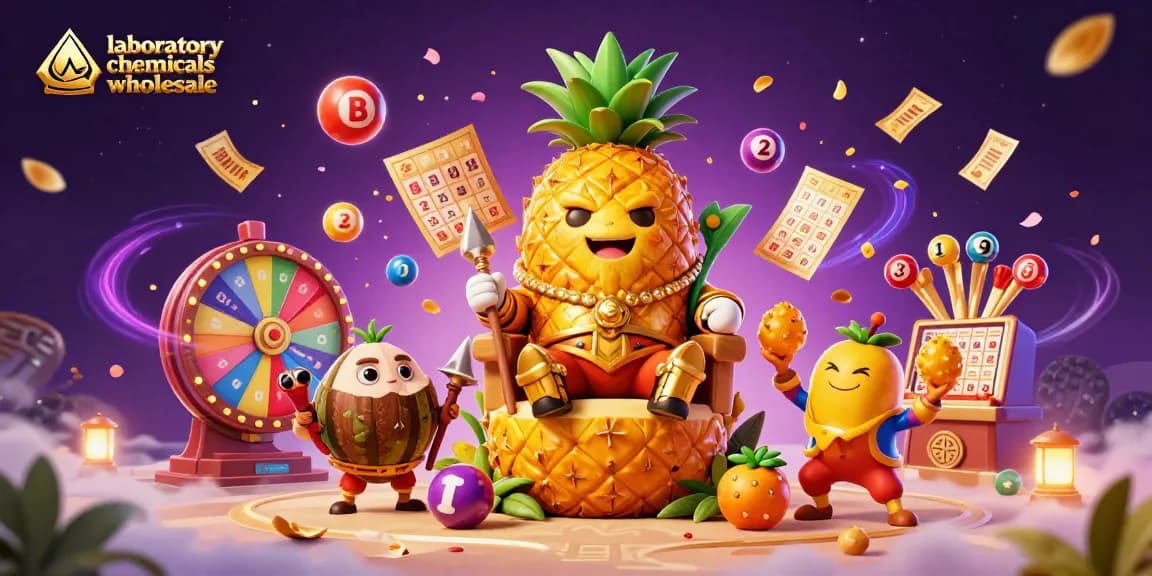 Engage in laboratory chemicals wholesale with a spectacular lottery scene showcasing vivid 3D characters.
