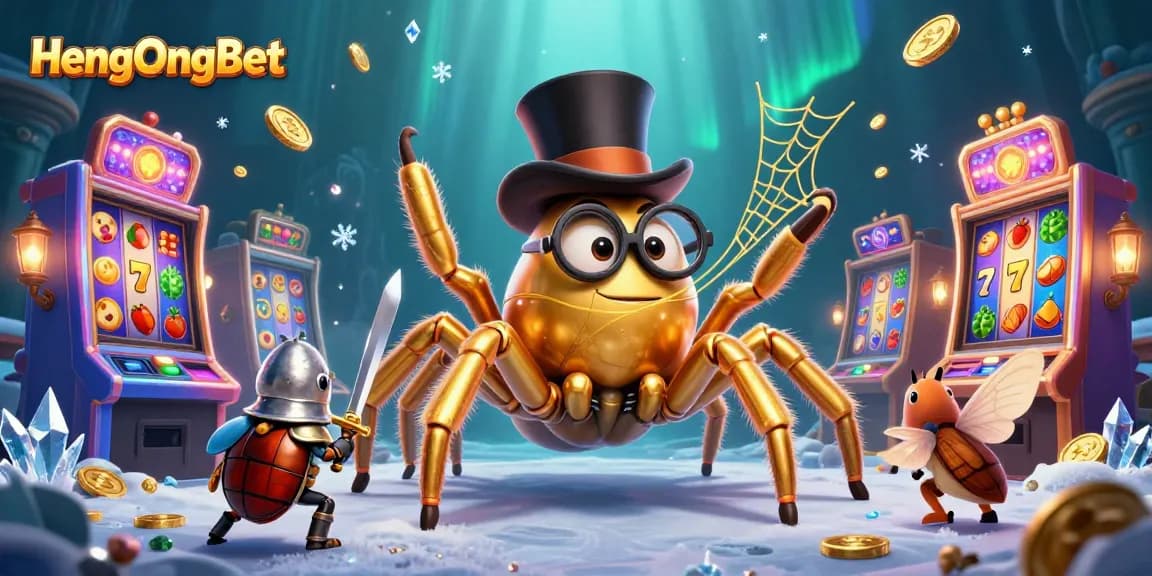 Join HengOngBet in a colorful, animated casino world with vibrant slot games and engaging characters.
