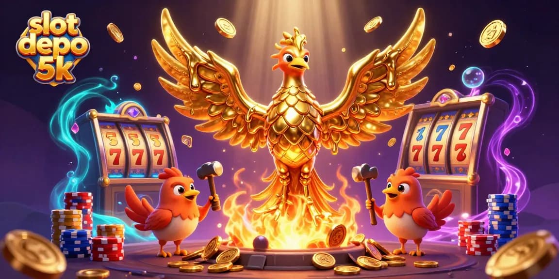 Engage with the thrilling slot depo 5k action featuring a golden phoenix and dynamic casino elements.