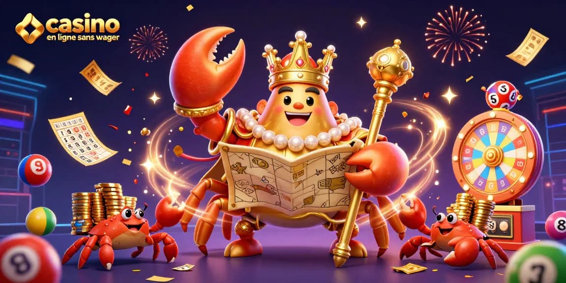 Profitez d'une expérience ludique dans un casino en ligne sans wager avec des crabes éblouissants et des lots colorés.