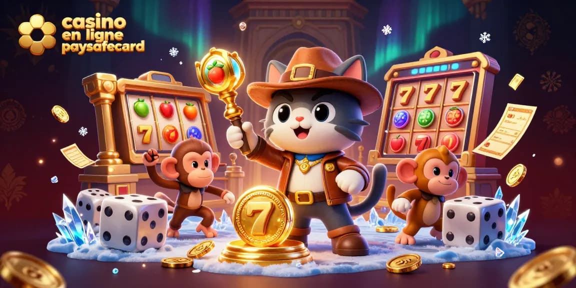 Profitez de l'aventure au casino en ligne paysafecard avec un chat archéologue et des éléments de jeu captivants.