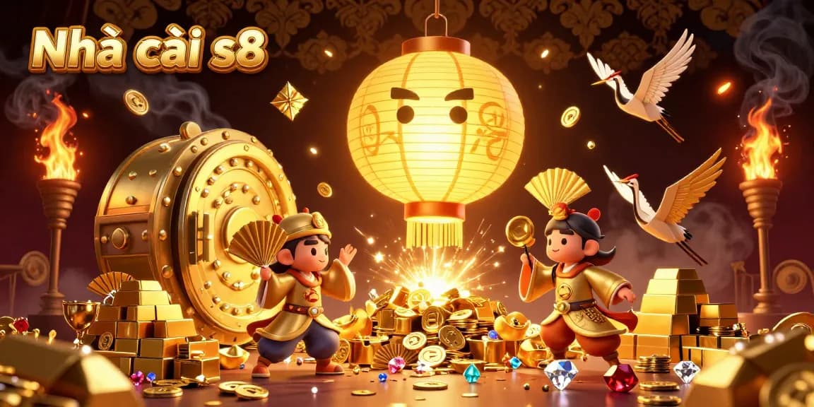 Experience exciting winnings at Nhà cái s8 with colorful, interactive casino elements and golden treasures.