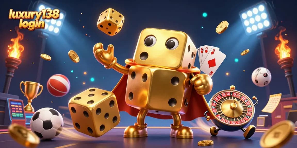 Engage with luxury138 login through exciting gambling visuals of dynamic gaming elements and characters.