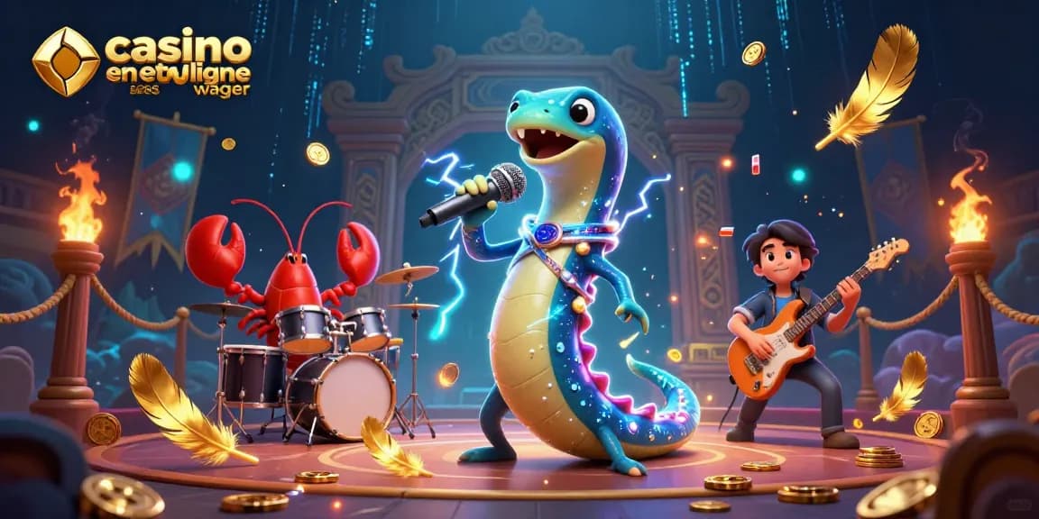 Illustration captivante de casino en ligne sans wager avec des personnages marins animés.