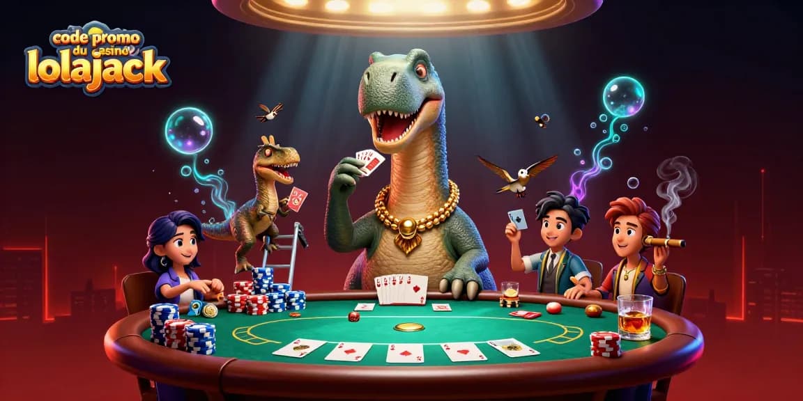 Jouez avec le code promo du casino lolajack et profitez de l'énergie des jeux de casino dans cette scène captivante.
