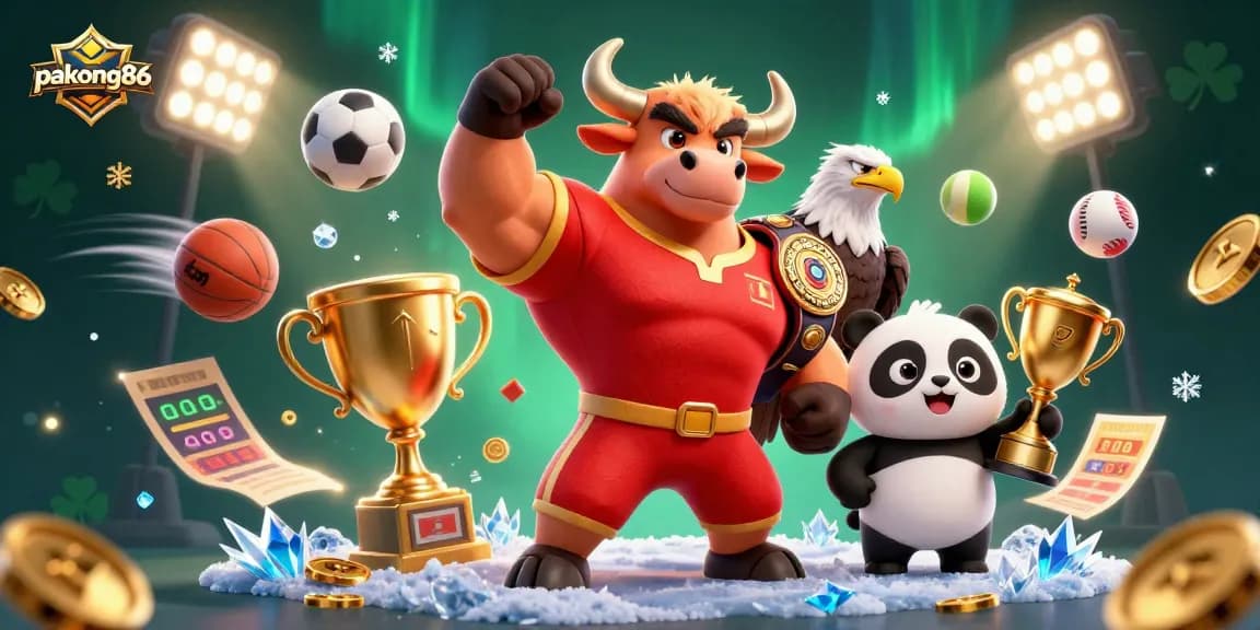 Experience winning moments with pakong86 in this vibrant 3D casino-themed illustration.