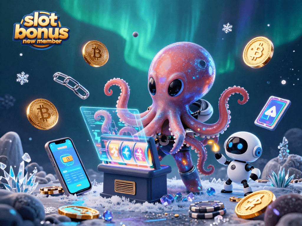 Experience the thrill of slot bonus new member with a vibrant 3D casino scene featuring unique characters and elements.
