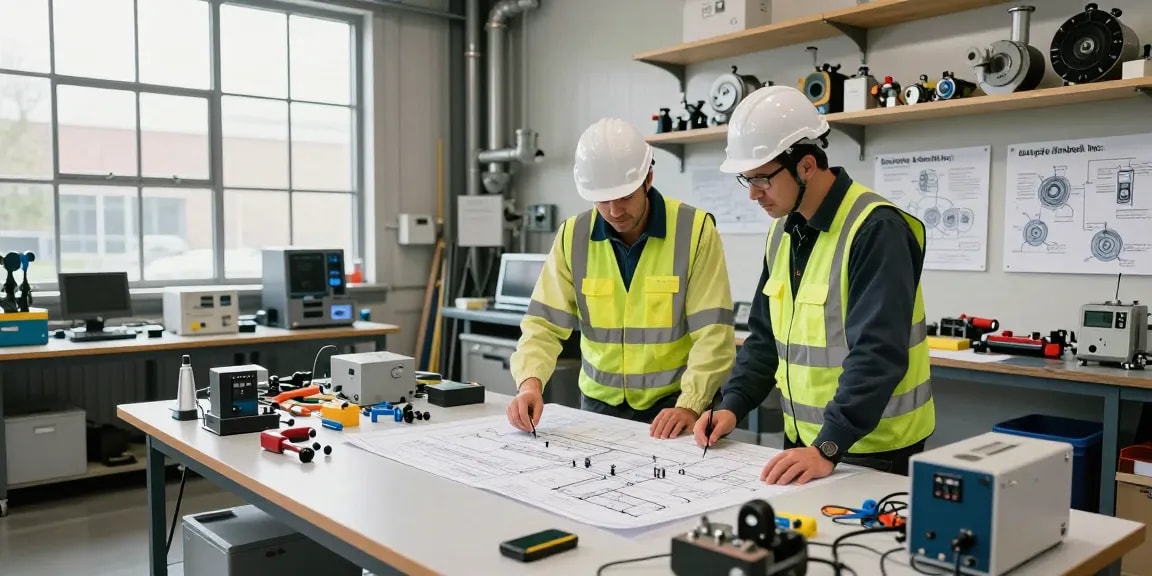 David Vepraskas Atlanta technicians collaborating on a healthcare infrastructure project at Batchelor & Kimball, Inc, showcasing engineering precision.
