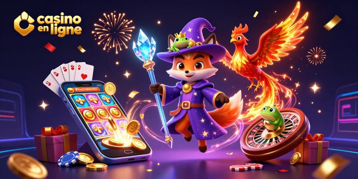 Découvrez des jeux au casino en ligne avec un renard magique, un phénix et des éléments de jeu pétillants.
