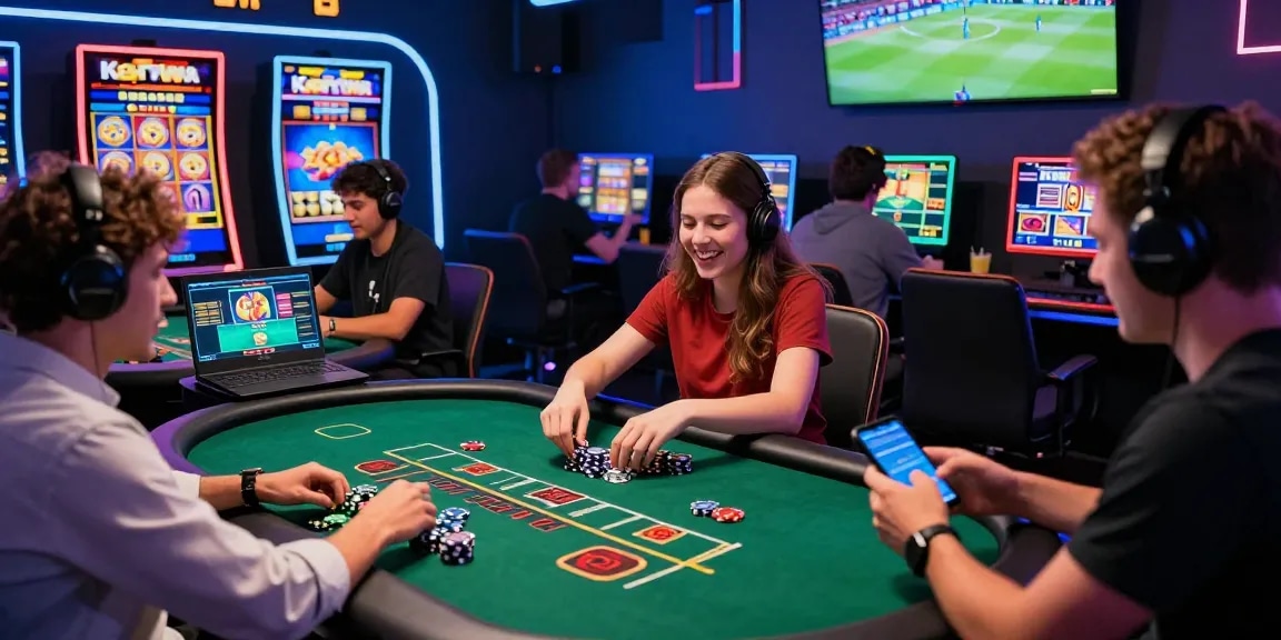 Dynamic gaming experience at 鉅城, featuring players engaging in live dealer games and sports betting.