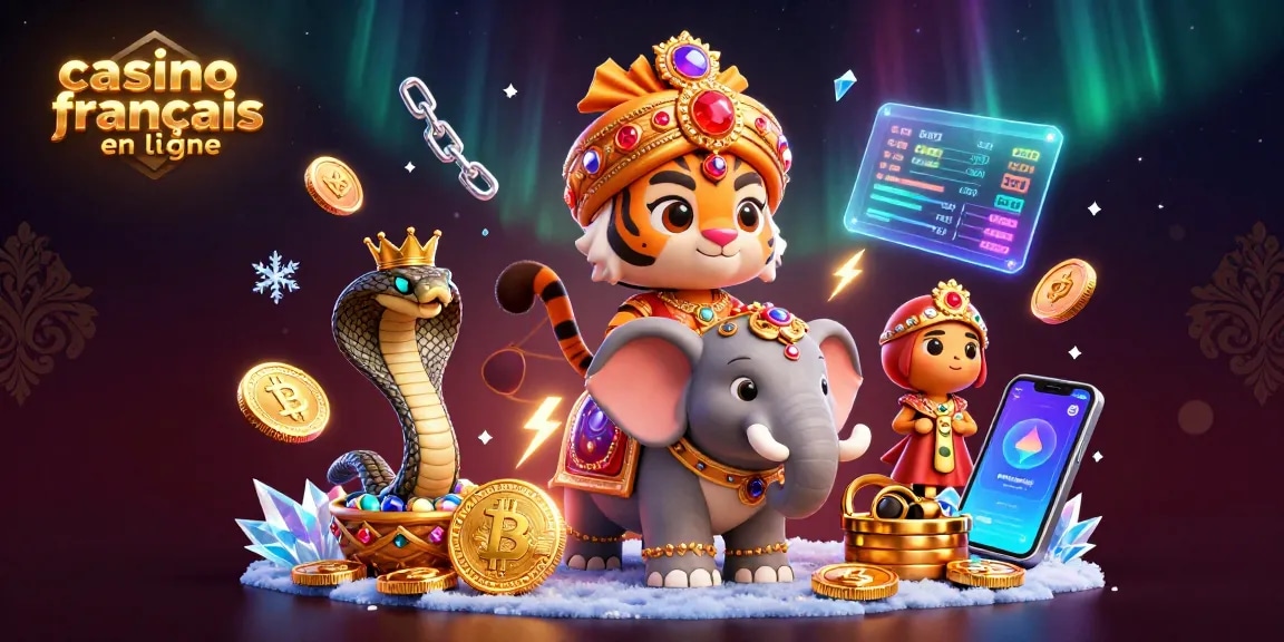 Jouez dans un casino français en ligne avec un maharaja et un éléphant dans une scène riche en couleurs et en détails.