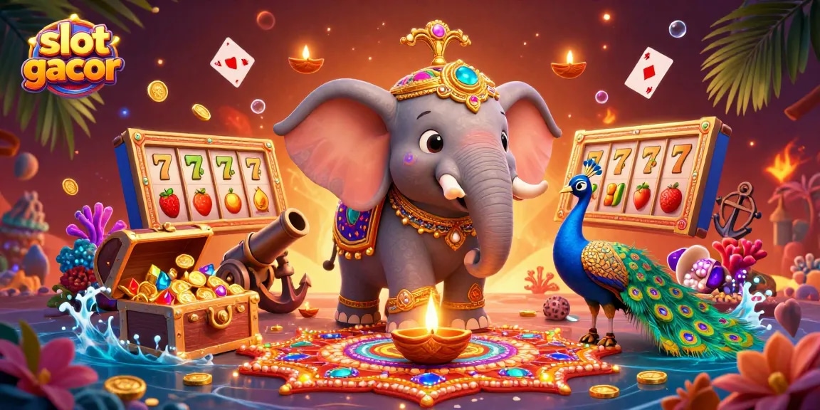 Spin the reels with slot gacor as vibrant 3D characters celebrate wins amidst rich casino elements.