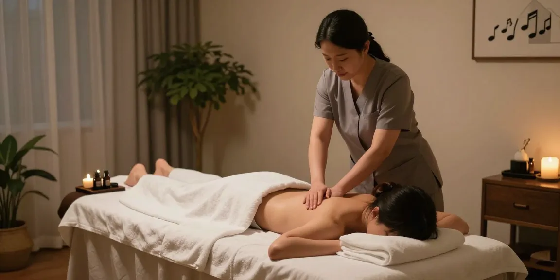 Professional therapist providing 오산출장안마 in a serene wellness space with calming ambiance.
