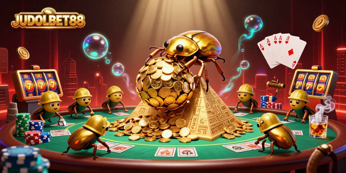 Experience thrilling slots at JUDOLBET88 with a vibrant 3D illustration of winning moments.