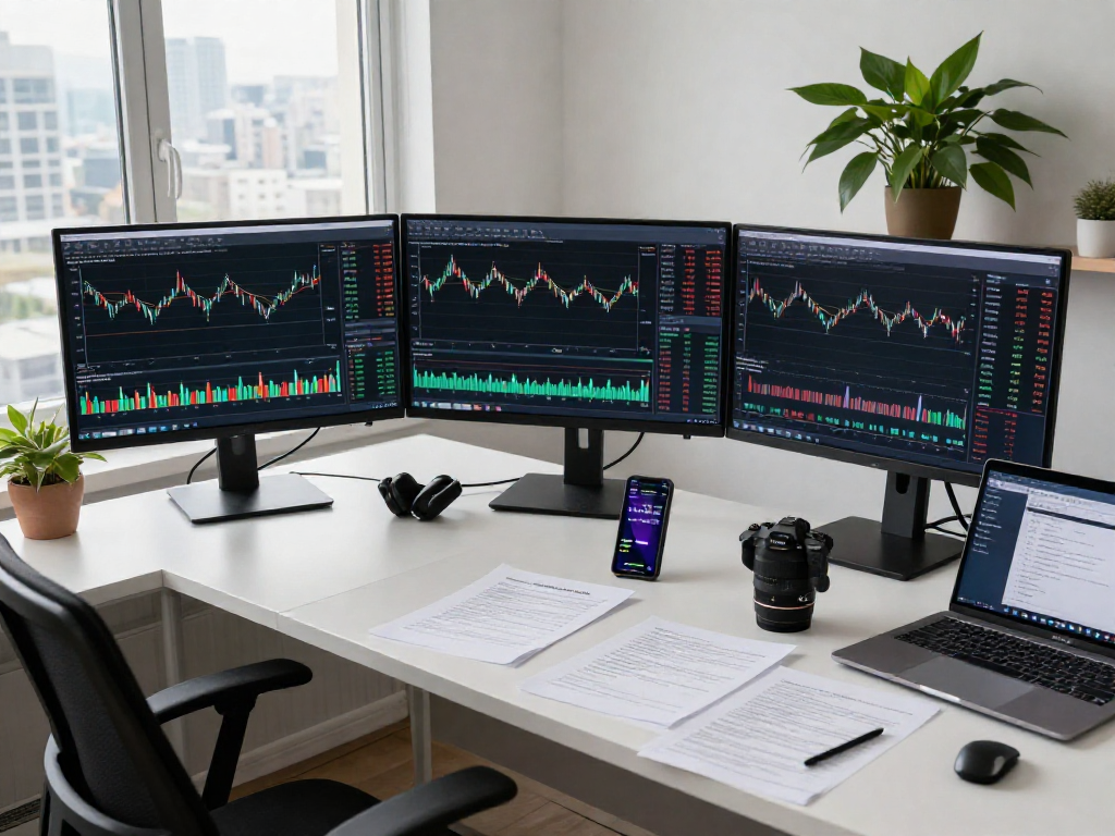 交易者在分析市场趋势，使用MetaTrader 5进行金融交易。