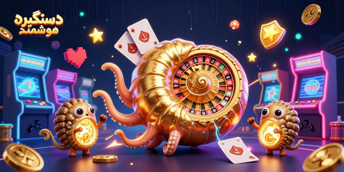 Engage with دستگیره هوشمند as ancient nautilus spins roulette, glowing companions surround in dynamic casino atmosphere.