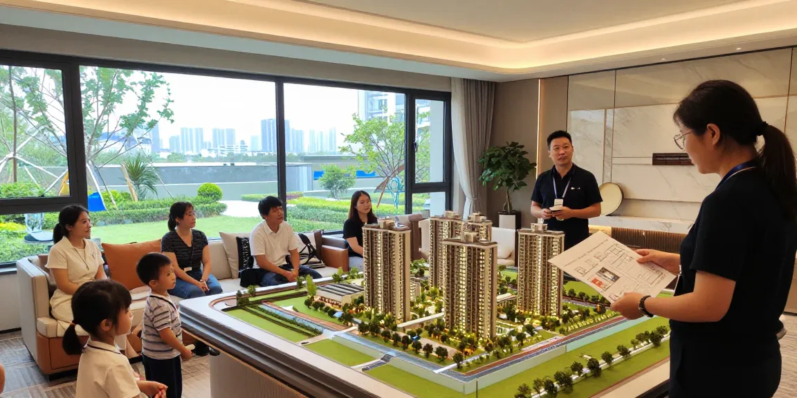 Dover Residences Showflat with elegant living room, family tour, and skyline view.