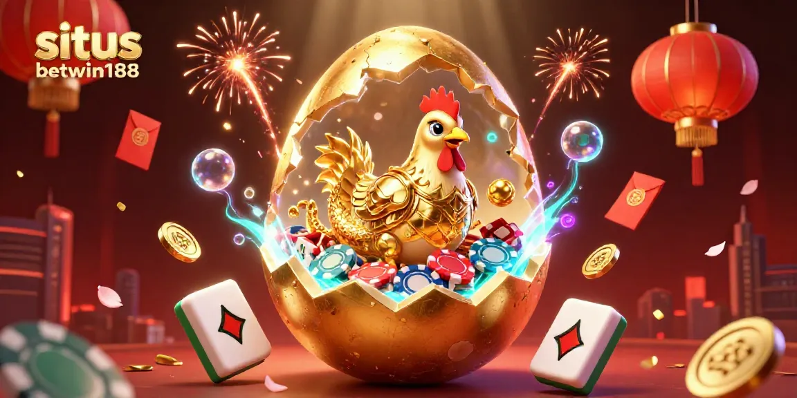 Menangkap momen menakjubkan di situs betwin188 dengan naga emas bersinar di antara chip poker.