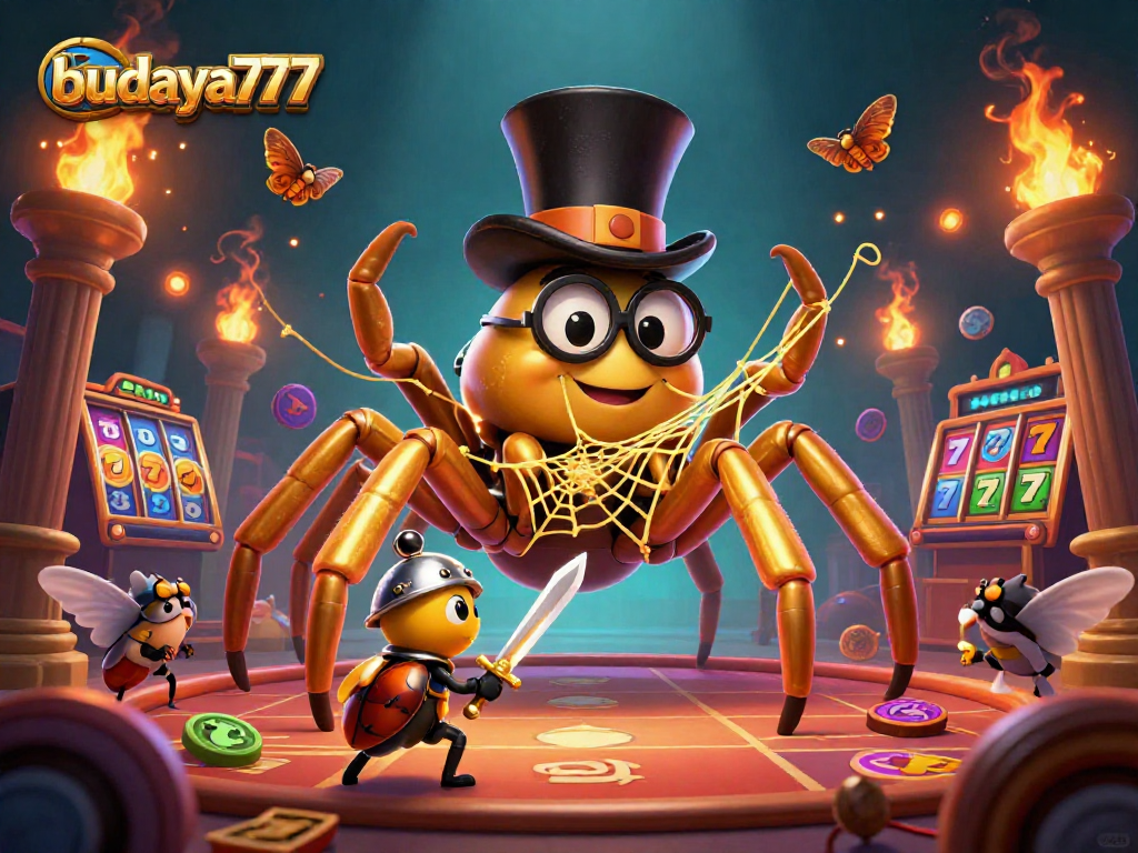 Bergabunglah dengan petualangan di budaya777 dengan laba-laba emas dan keseruan jackpot kasino.