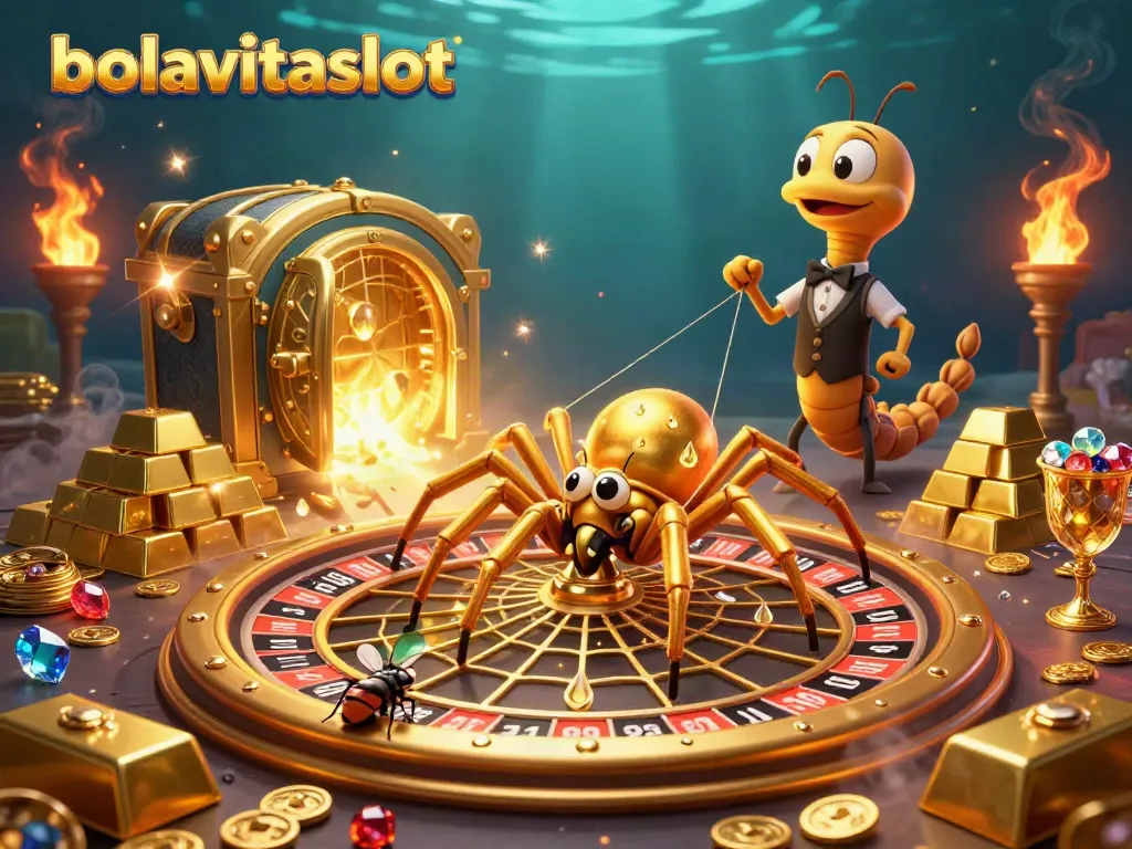 Experience thrilling wagers at bolavitaslot with a dynamic roulette scene and golden treasures!