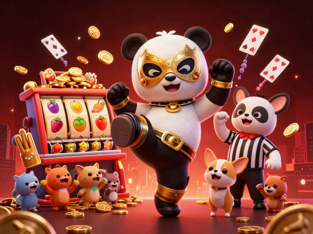 Experience thrilling เว็บสล็อต action with vibrant slot reels and a lively crowd in this dynamic gaming scene.