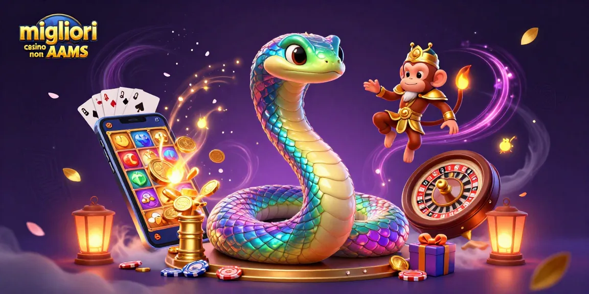 Migliori casino non AAMS: Scopri un mondo di giochi con serpentini e monete dorate.