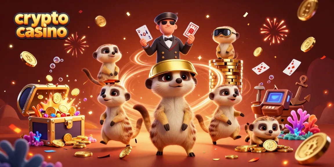 Jouez au crypto casino avec des meerkats animés gérant des opérations de jeu en ligne.