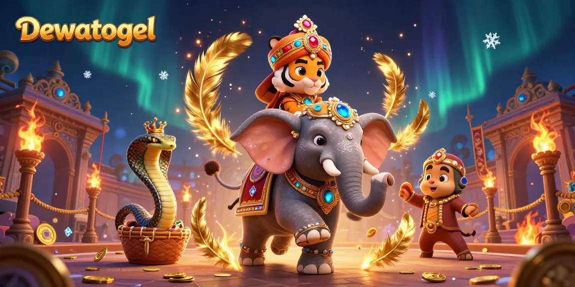 Dewatogel brings a vibrant 3D scene showcasing the tiger maharaja and elephant in a dynamic casino bet setting.