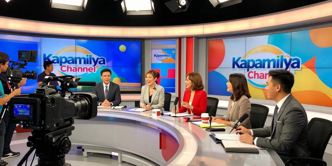Engaging live broadcast scene showcasing kapamilyachannel.com with diverse hosts in a vibrant studio.