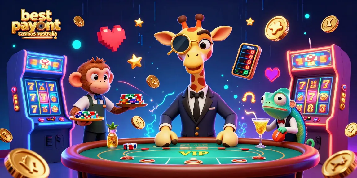 Experience the thrill of the best payout casinos Australia with high-roller characters and vibrant gaming elements.