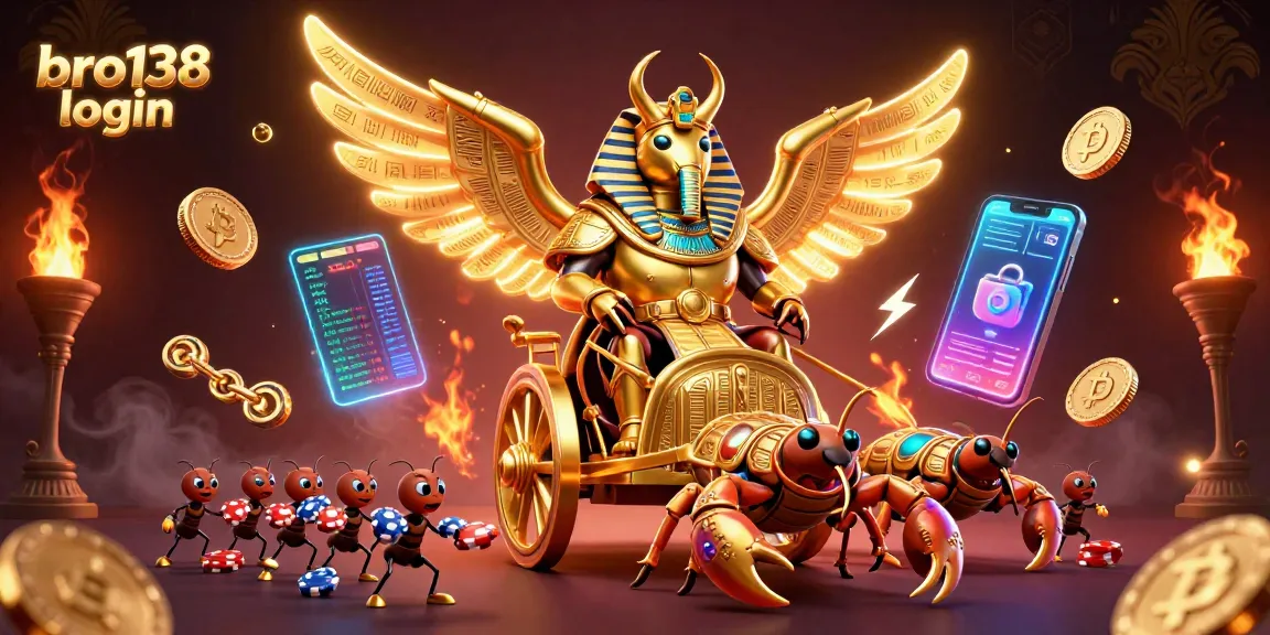 Engage in thrilling gameplay with bro138 login amidst vibrant casino elements and digital currency.