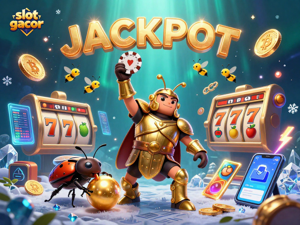 Experience thrilling wins with slot gacor in this vibrant 3D casino illustration packed with excitement!