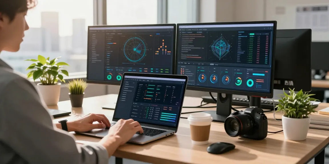 快连 network optimization in a sleek office environment with tech-savvy user.