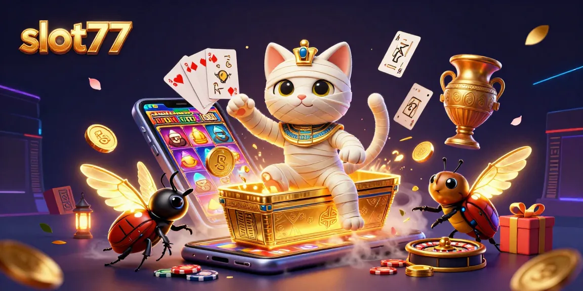 Spin and win with slot77 in a vibrant, action-packed casino scene featuring dynamic game elements.