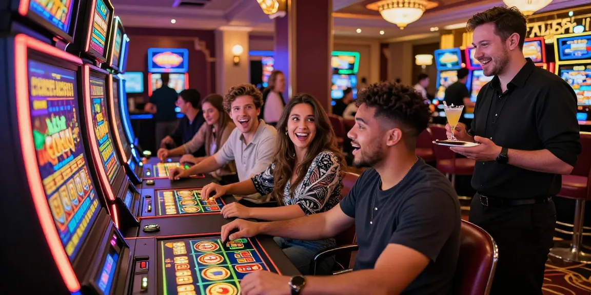 Para pemain slot gacor terlihat ceria dan antusias di kasino online, menampilkan momen kemenangan yang menggembirakan.