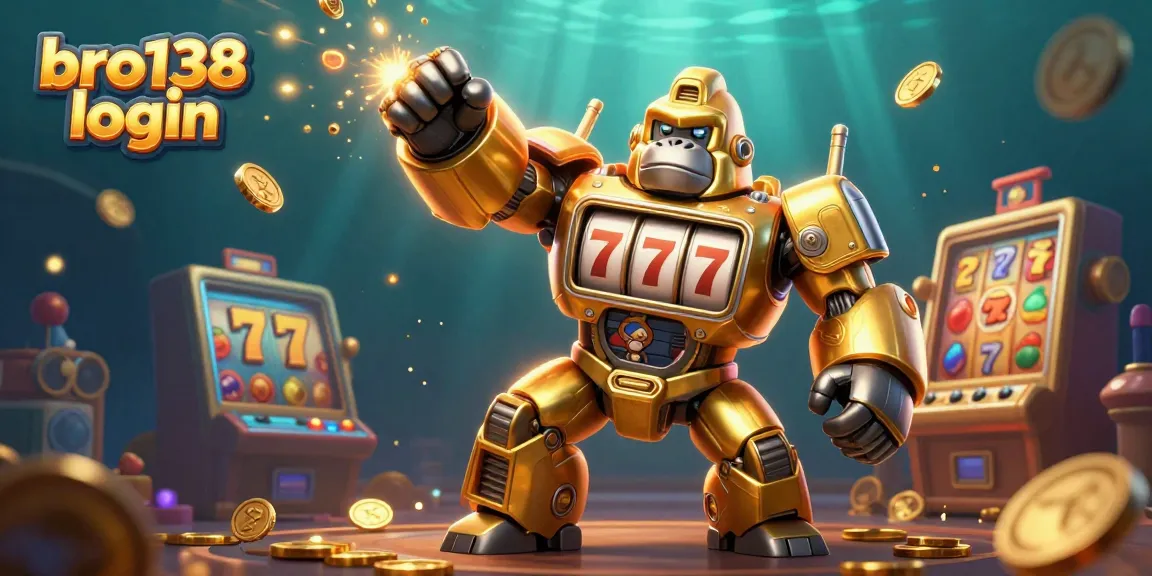 Experience the excitement of bro138 login with an engaging 3D slot machine scene featuring dynamic elements.