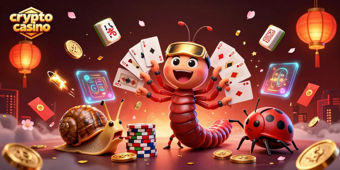 Jouer sur un crypto casino avec un croupier et un escargot misant des jetons.