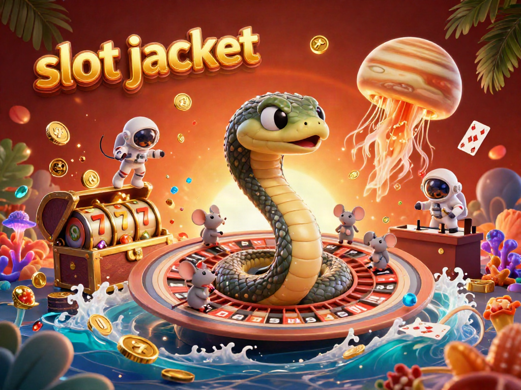 Engage with the thrilling slot jackpot experience in dynamic 3D illustration with exciting game elements.