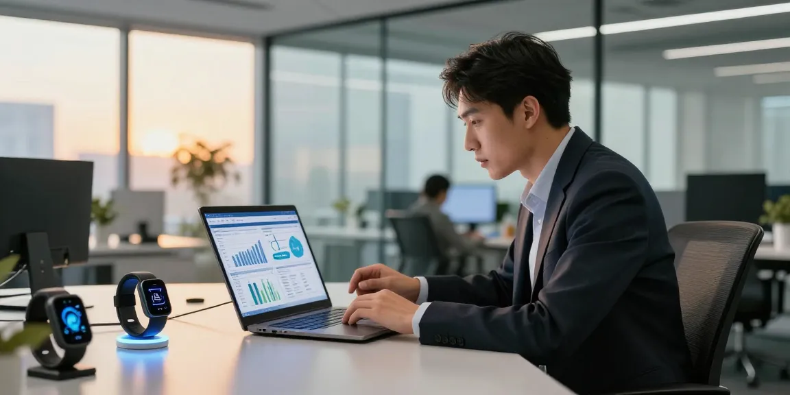 Learn how to turn AI into business with a professional analyzing data insights in a modern office.