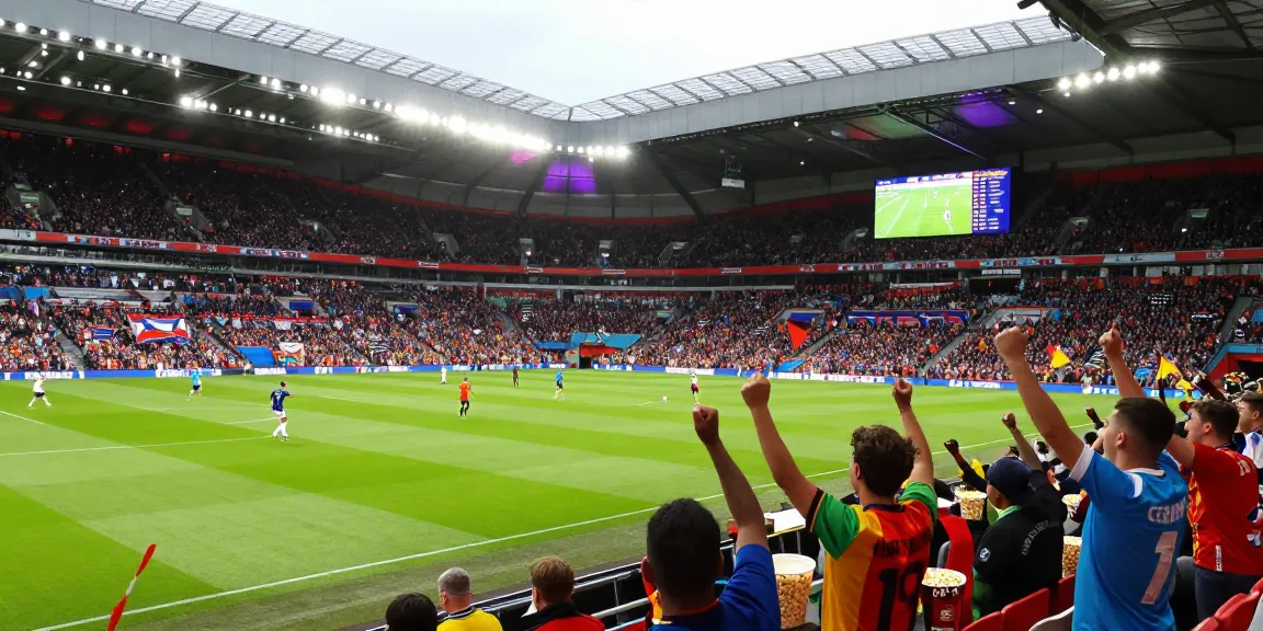 Exciting Premier League match scene at BK8th stadium with fans cheering.