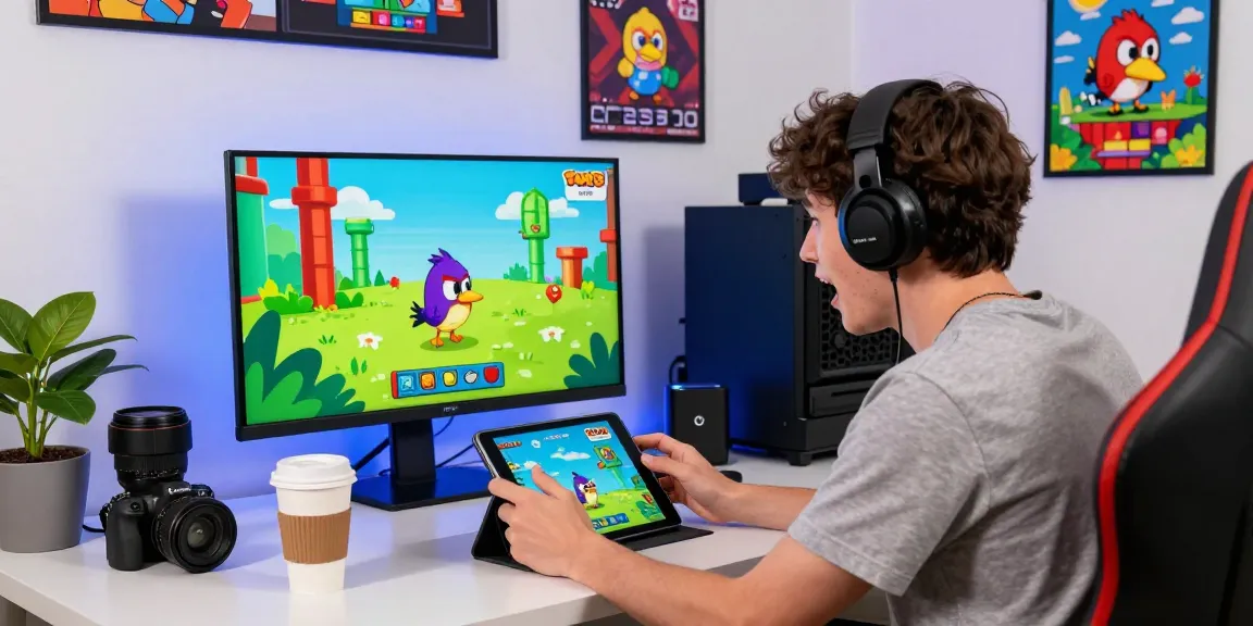 Play Tappy Bird casino with an enthusiastic player and vibrant gaming setup.
