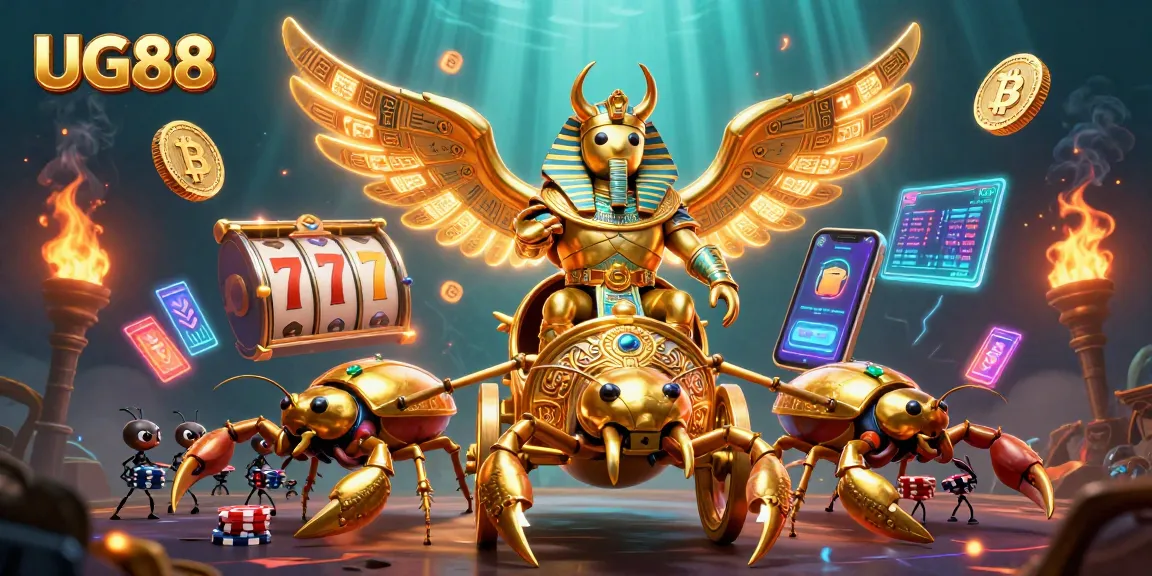 Engage in exciting slots action at UG88 with vibrant 3D characters and casino-themed elements.