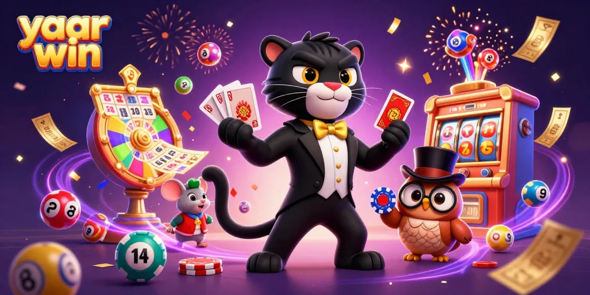 Experience a vibrant gaming moment with yaar win, featuring dynamic characters, colorful elements, and festive energy.