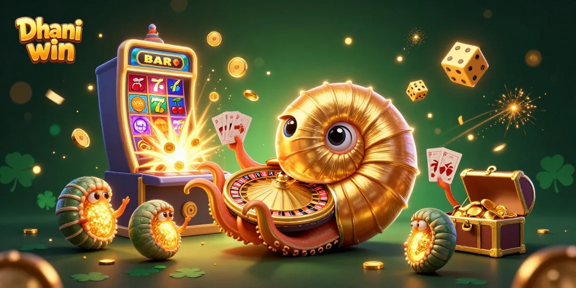 Spin and win with Dhani win's exciting slots, golden coins bursting throughout the vibrant scene.