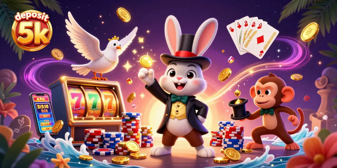 Experience the thrill of deposit 5k with magical winnings in this captivating casino illustration.